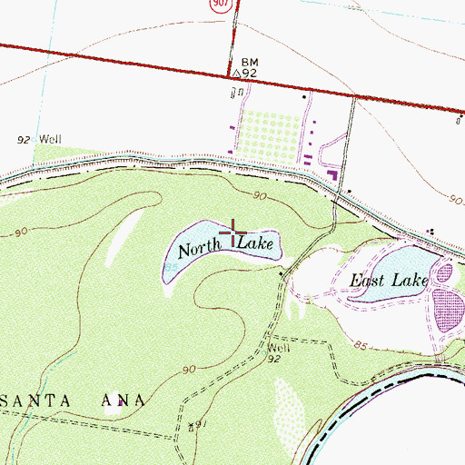 Topographic Map of North Lake, TX