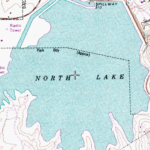 Topographic Map of North Lake, TX