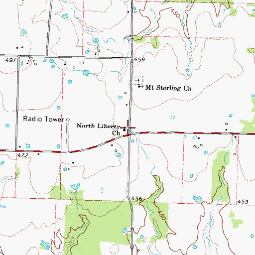 Topographic Map of North Liberty Church, TX