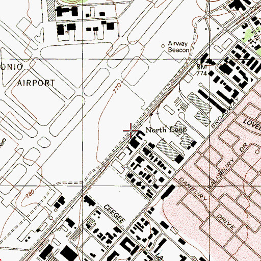 Topographic Map of North Loop, TX