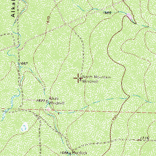 Topographic Map of North Mountain Windmill, TX