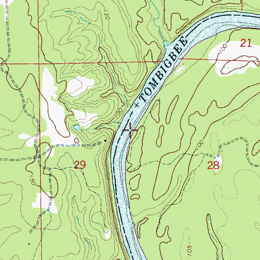 Topographic Map of Tubbs Creek, AL