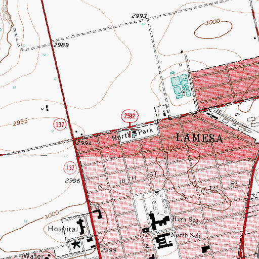 Topographic Map of North Park, TX