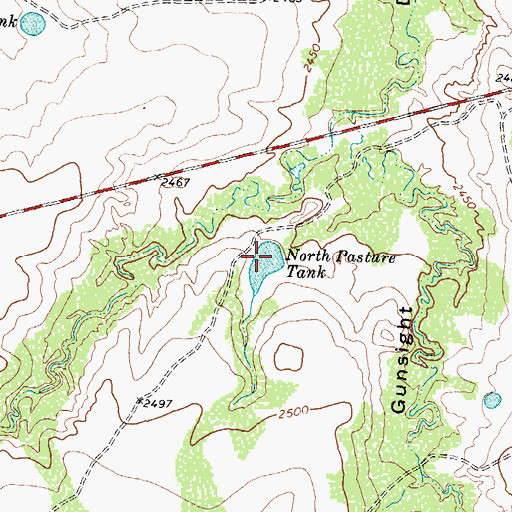 Topographic Map of North Pasture Tank, TX
