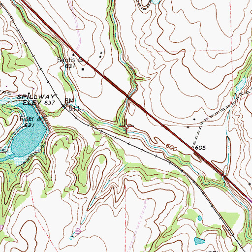 Topographic Map of North Prong Creek, TX