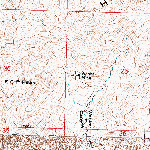 Topographic Map of Webber Mine, AZ