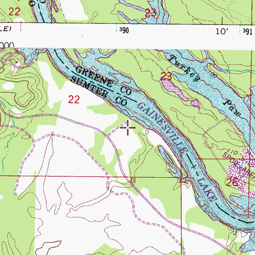 Topographic Map of Upper Chicken Cock Bar, AL