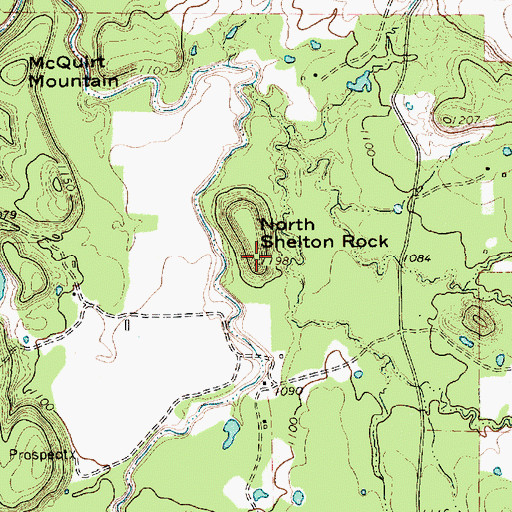 Topographic Map of North Shelton Rock, TX