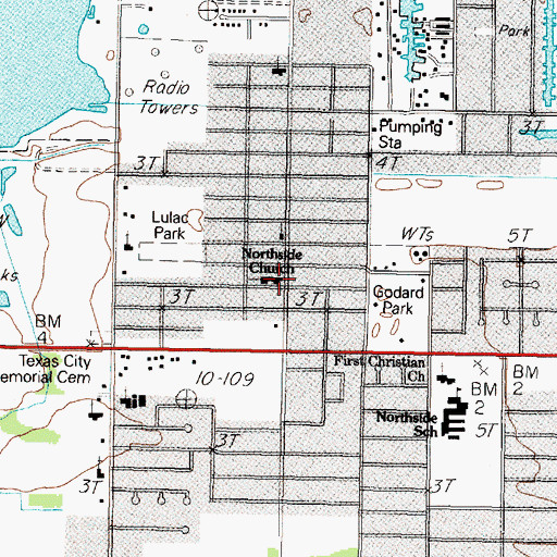 Topographic Map of North Side Church, TX