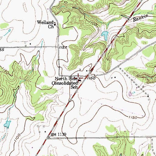 Topographic Map of North Side Consolidated School, TX
