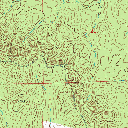Topographic Map of Walk (historical), AL