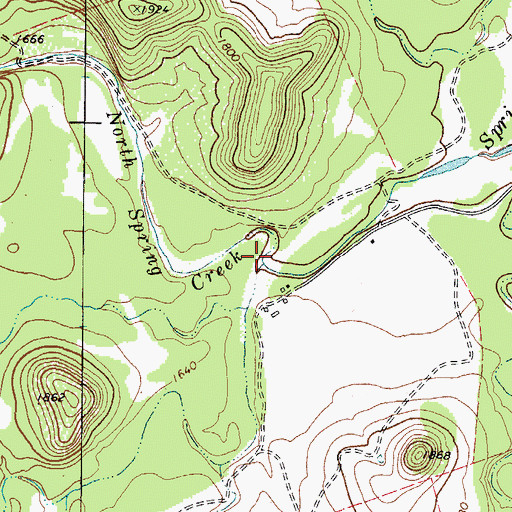Topographic Map of North Spring Creek, TX