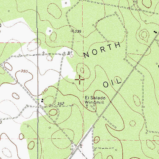 Topographic Map of North Sun Oil Field, TX