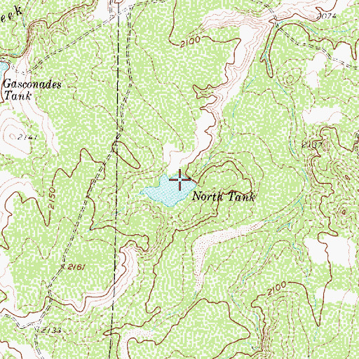 Topographic Map of North Tank, TX