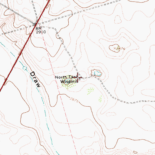 Topographic Map of North Tank Windmill, TX