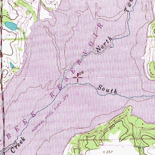 Topographic Map of North Twin Creek, TX