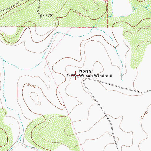 Topographic Map of North Wilson Windmill, TX