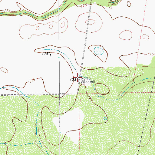 Topographic Map of North Windmill, TX