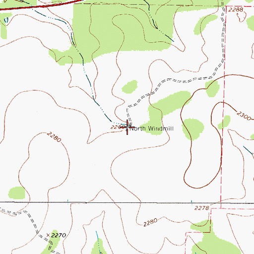 Topographic Map of North Windmill, TX