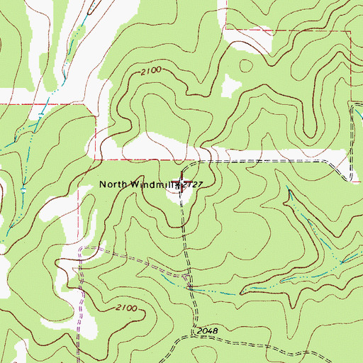 Topographic Map of North Windmill, TX