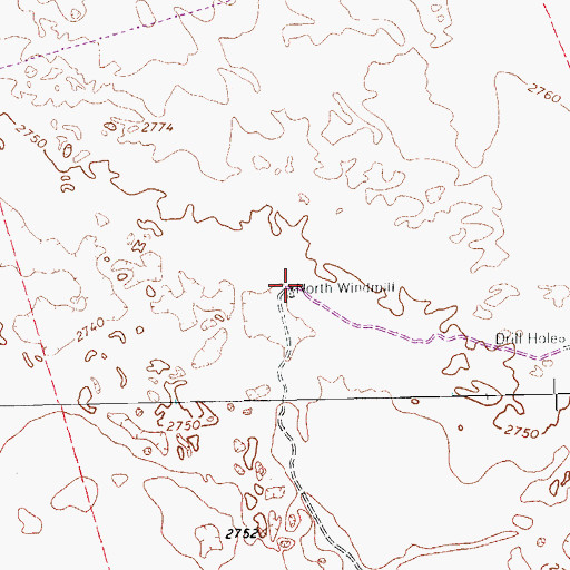 Topographic Map of North Windmill, TX