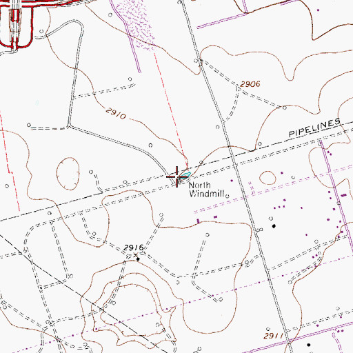 Topographic Map of North Windmill, TX