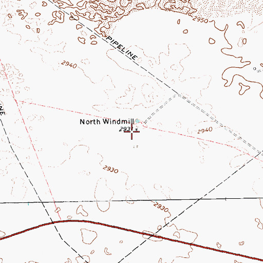 Topographic Map of North Windmill, TX