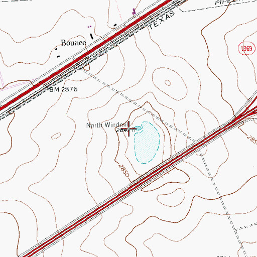 Topographic Map of North Windmill, TX