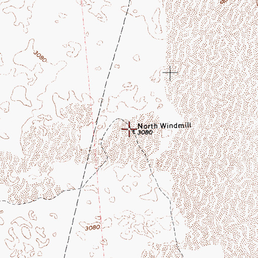 Topographic Map of North Windmill, TX