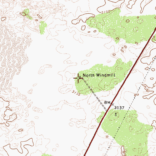 Topographic Map of North Windmill, TX