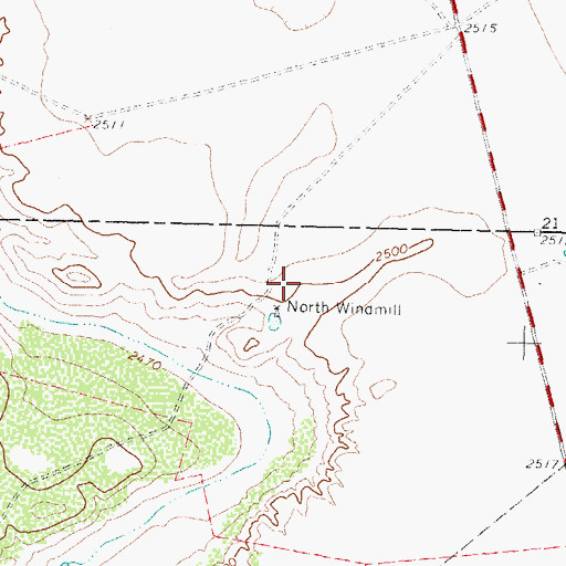 Topographic Map of North Windmill, TX