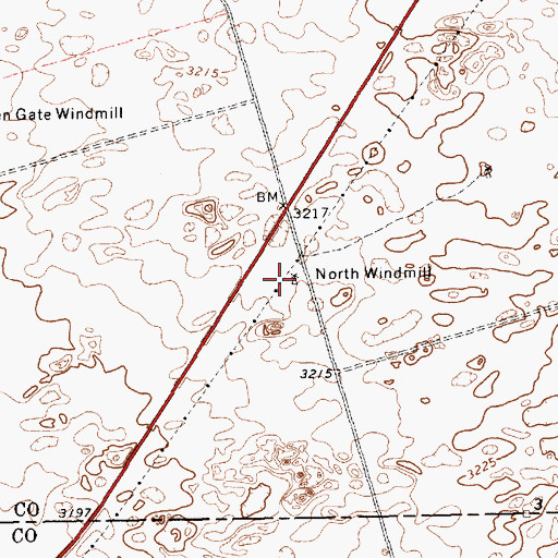 Topographic Map of North Windmill, TX