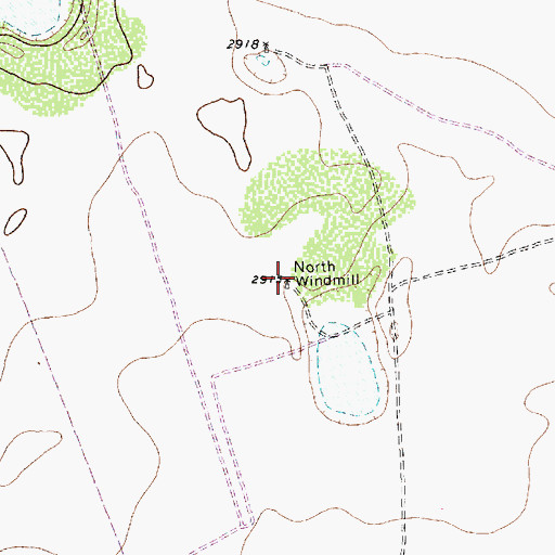 Topographic Map of North Windmill, TX
