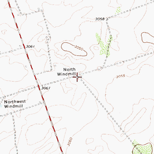 Topographic Map of North Windmill, TX