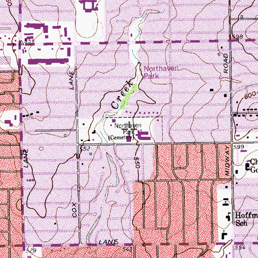 Topographic Map of Northaven Park, TX
