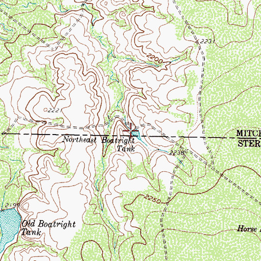 Topographic Map of Northeast Boatright Tank, TX