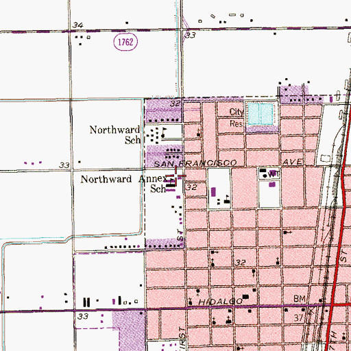 Topographic Map of Northward Annex School, TX