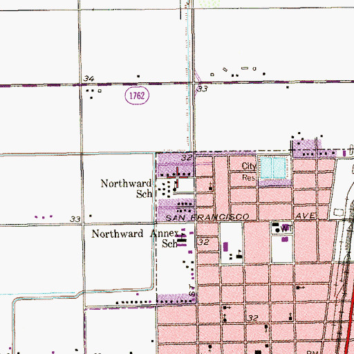 Topographic Map of Northward School, TX