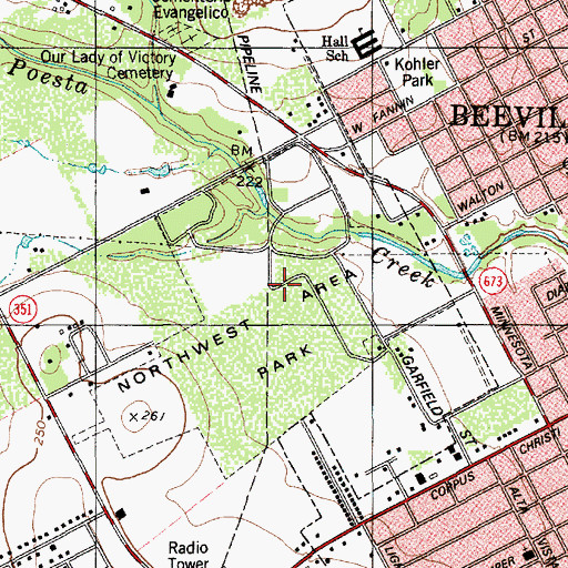 Topographic Map of Northwest Area Park, TX