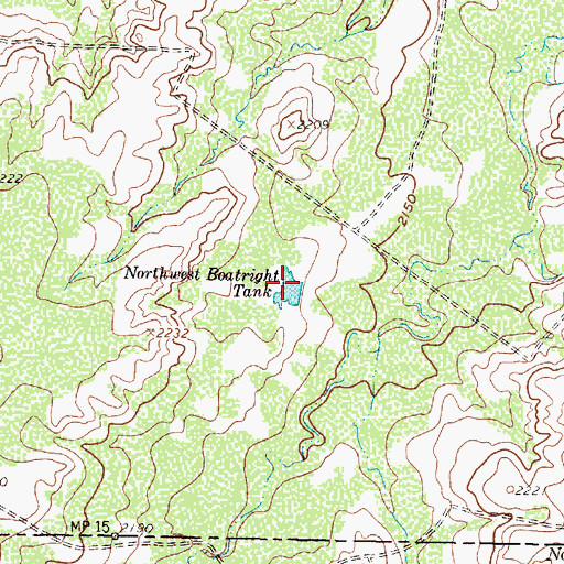 Topographic Map of Northwest Boatright Tank, TX