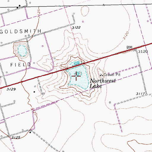 Topographic Map of Northwest Lake, TX