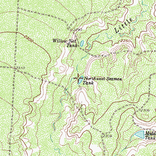 Topographic Map of Northwest Seamen Tank, TX