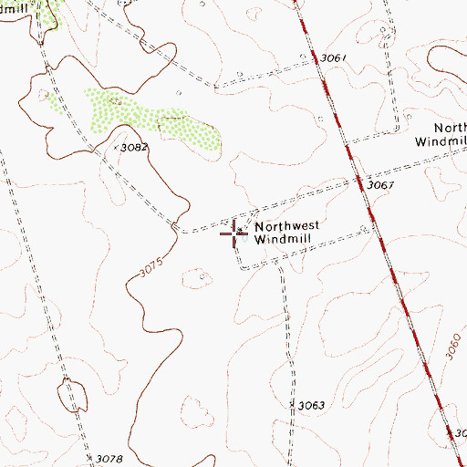 Topographic Map of Northwest Windmill, TX