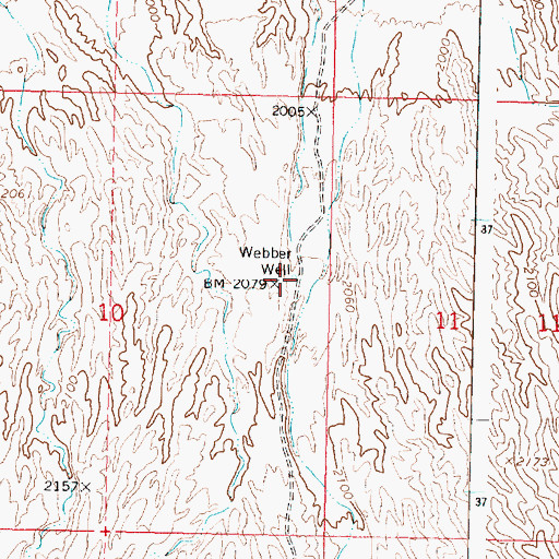 Topographic Map of Webber Well, AZ