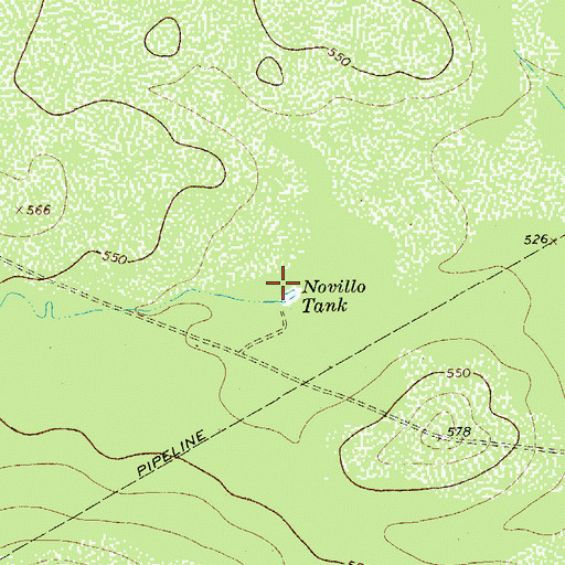 Topographic Map of Novillo Tank, TX