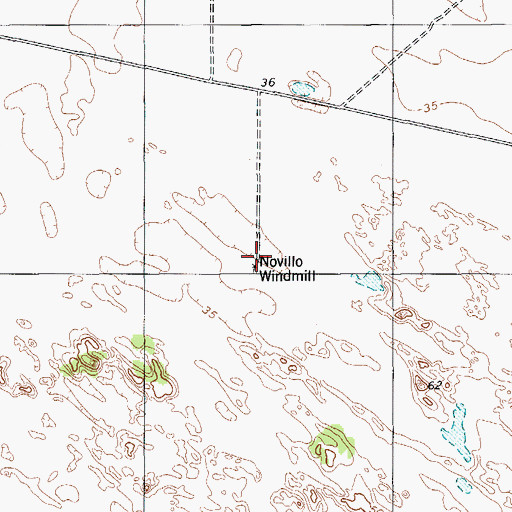 Topographic Map of Novillo Windmill, TX