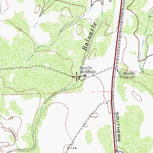 Topographic Map of Novillo Windmill, TX