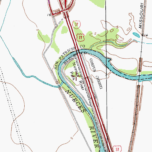 Topographic Map of Labonte Park, TX