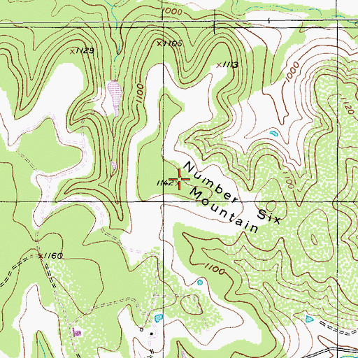 Topographic Map of Number Six Mountain, TX