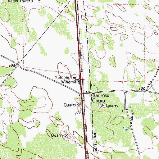 Topographic Map of Number Ten Windmill, TX